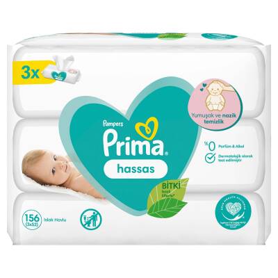 Prima Islak Havlu 3 Paket 156 Yapraklı Sensetive Islak Mendil - 4