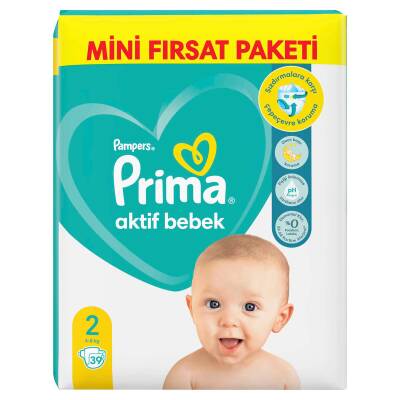 Prima Aktif Bebek Bezi 2 Beden 39'Lu Fırsat Paketi - 3