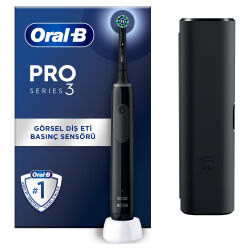 Oral-B Pro 3500 Şarj Edilebilir Diş Fırçası Siyah + Başlık  - 1