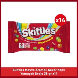 Skittles Meyve Aromalı Şeker Kaplı Yumuşak Draje 38 G x14 - 1