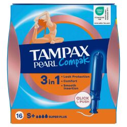 Tampax Pearl Compak Tampon Super Plus 16'lı - 1