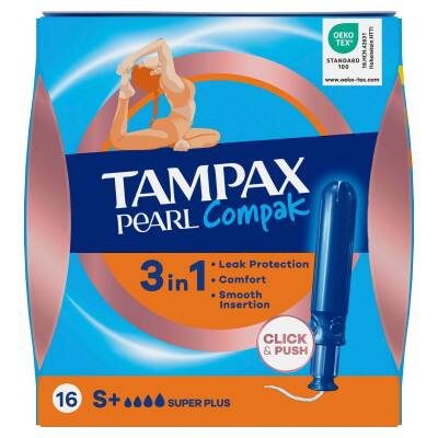 Tampax Pearl Compak Tampon Super Plus 16'lı - 1