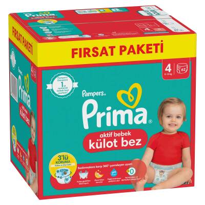 Prima Külot Bebek Bezi 4 Beden 62 Adet Maxi Fırsat Paketi - 5