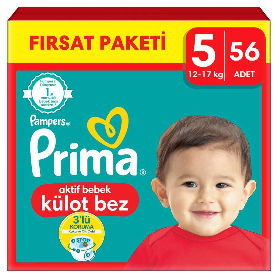  Prima Külot Bebek Bezi 5 Numara 56 Adet Fırsat Paketi