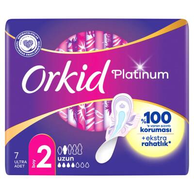 Orkid Platinum Hijyenik Ped Uzun Tekli Paket 7 Ped - 2