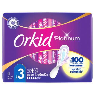 Orkid Platinum Hijyenik Ped Gece Tekli Paket 6 Ped - 3